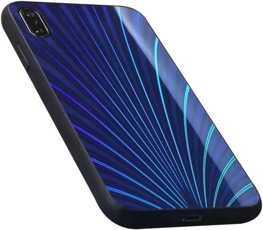 Fvntuey Ultra Thin Gradient Colorful Aurora Case for Huawei honor 8X Max, Slim Protective Cover (with Glass Back Cover + Soft TPU Bumper Frame Rainbow Glitter) Compatible with honor 8X Max(Blue)