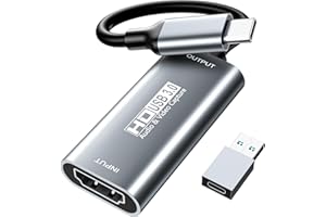 XIIXMASK Video Capture Card,USB C 3.0 Capture Card,HDMI to USB C Audio Video Recording in 1080P@60Hz, 2K@30Hz for Teaching,Br