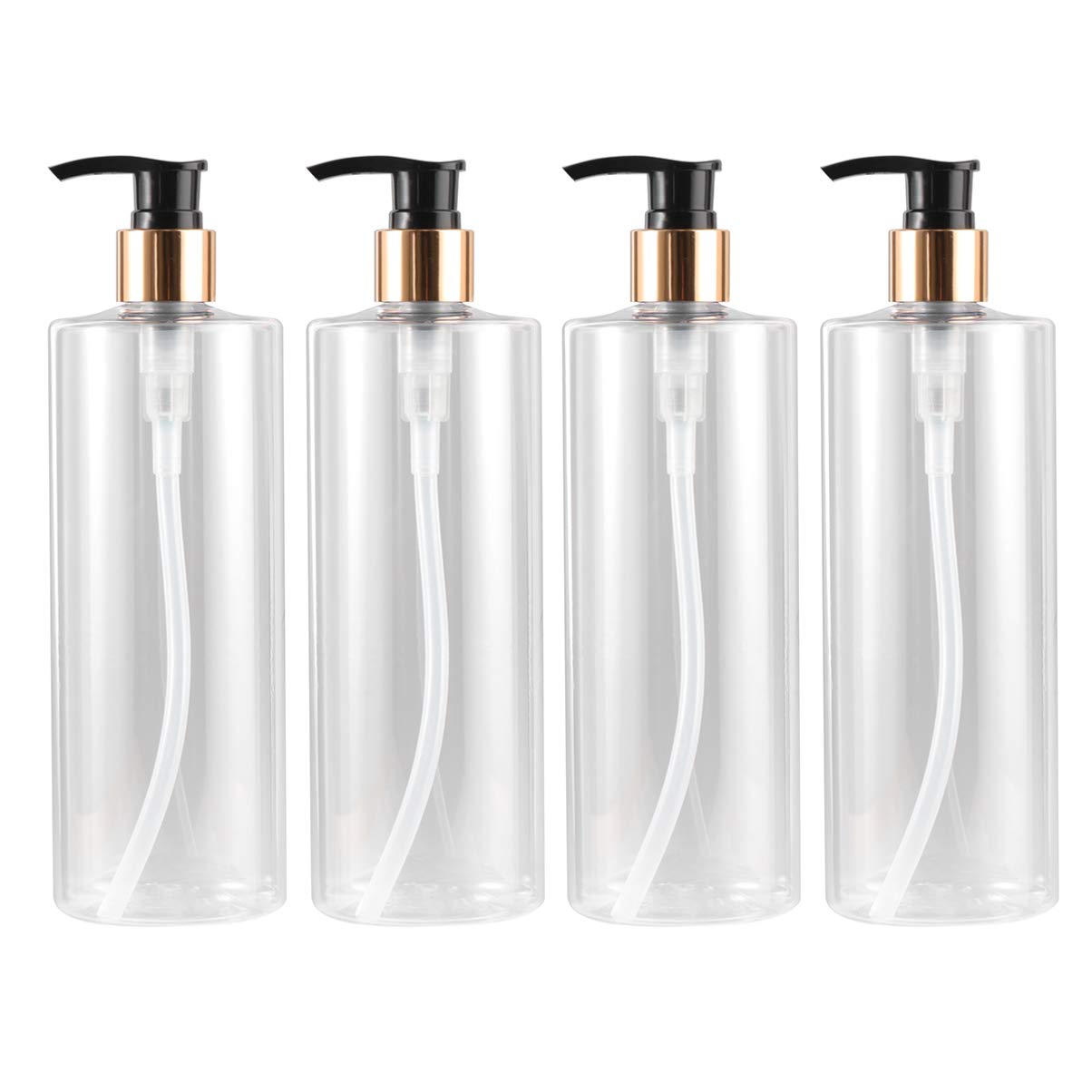 LIOOBO Shampoo Pump Bottles 500ml Shampoo Bottle Shampoo Bottles with Pump Dispenser White Square Shampoo Bottles 500ml Refillable Shampoo and Conditioner Bottles 500ml (Random Pump Head)