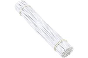 Tangyinrd 200 Pcs 6 inch Garden Twist Tie, Round Plastic Twist Ties for Plants, Vines and Wrapping Cords or Christmas Tree Gardening Plants Growth and Care, Office Home Cable Organization (White)