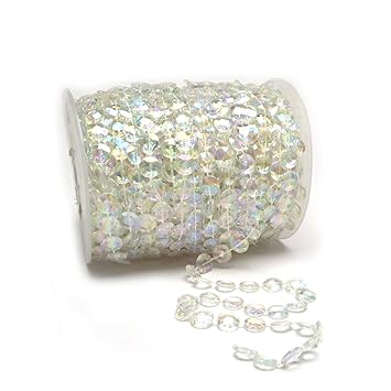 Sepkina 30 Meter Perlenband Perlenkette Perlengirlande Perlenschnur Weihnachten Advent Hochzeit Deko Tischdeko Meterware tran