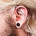 BodyJ4You 18PC Ear Stretching Kit Tunnels - 14G-00G Beginner Gauges - Single Flare Flesh Saddle Expanders - Hypoallergenic Black Steel - Women Men Unisex