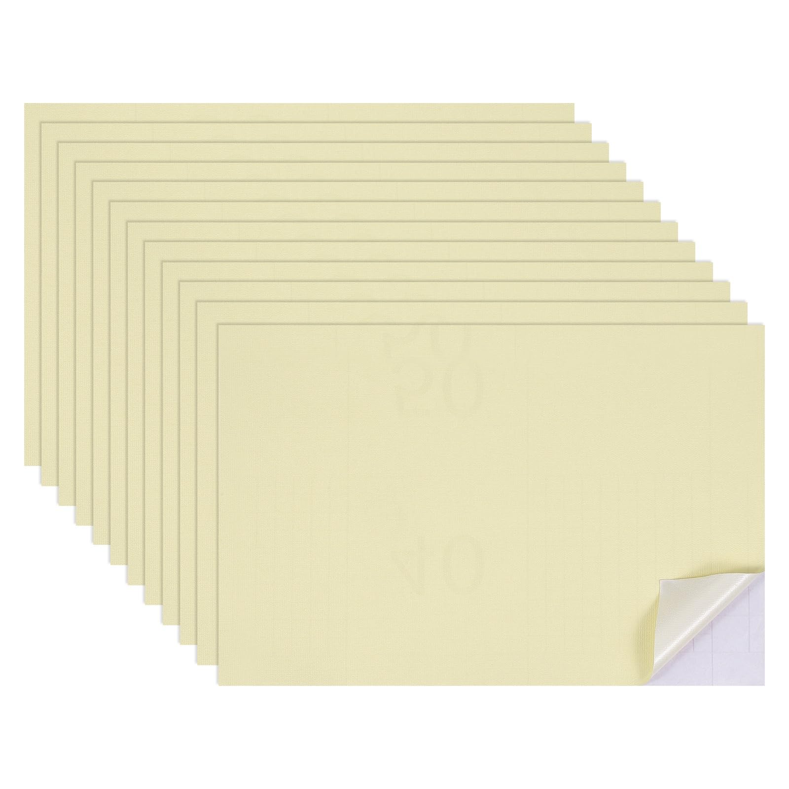 sourcing map 12 Sheets Miniature Dollhouse Wallpaper, Self-Adhesive PVC Flooring Wall, Mini Wall Decor for Dollhouse Sand Table Model Accessories 11.81 x 7.87 Inch (Beige)