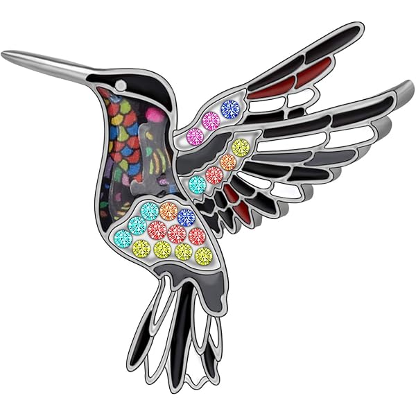 LARGE VINTAGE STERLING SILVER MARCASITE HUMMINGBIRD BIRD PIN BROOCH