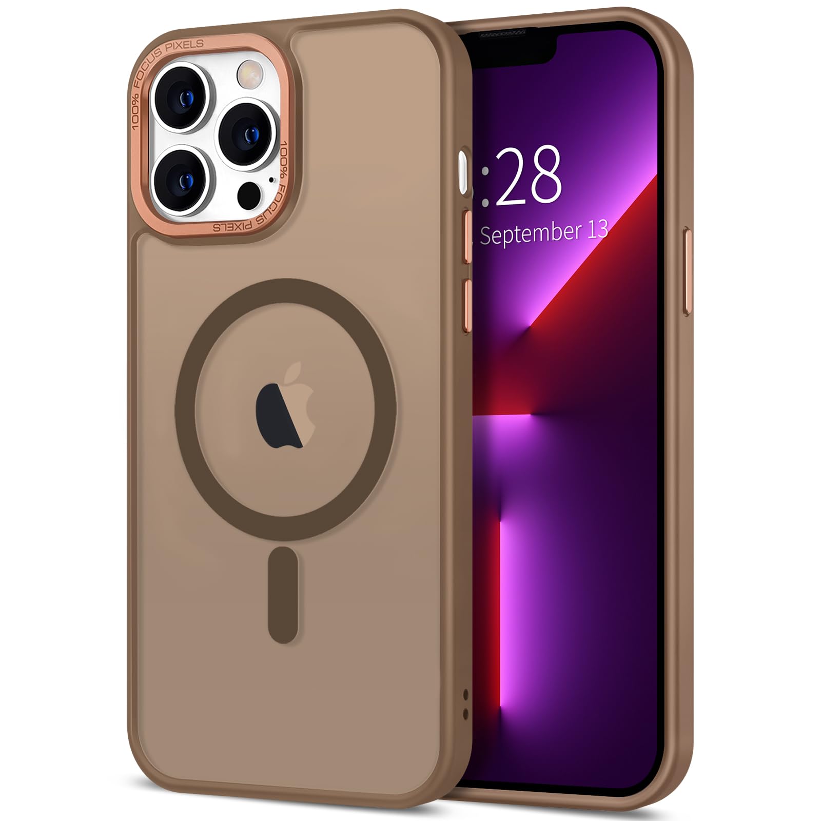 Photo 1 of Hython Case for iPhone 13 Pro Max Case Magnetic Translucent Matte Phone Cases 6.7" [Compatible with MagSafe] Thin Slim Fit Shockproof Bumper Hard Protective Cover for Women Men Girls, Frosted Brown