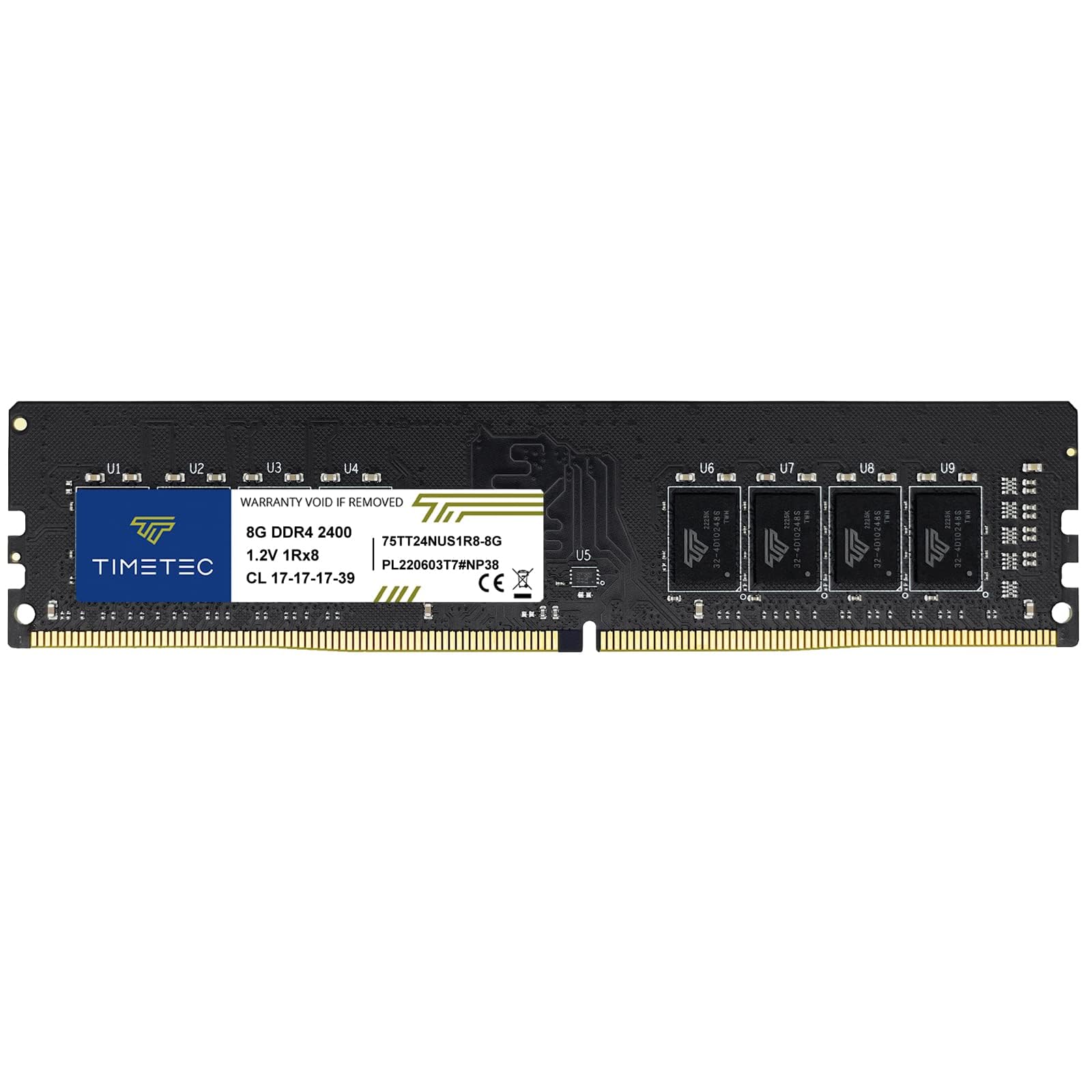 Timetec 8GB DDR4 2400MHz (PC4-2400T) PC4-19200 UDIMM Desktop RAM – 288-Pin 1.2V CL17 Non-ECC Unbuffered DIMM Memory Module Upgrade
