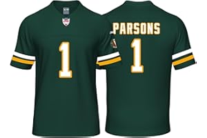 IKIIO Custom Mens/Youth Football Stitched T-Shirt for Sports Fan Green/White No Brand/Logos