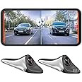 PDZGZ 6.25" Car Side View Blind Area System, Left and Right Blind Spot Camera Driving Recorder BSD Warning Monitoring (6.25" Silver)