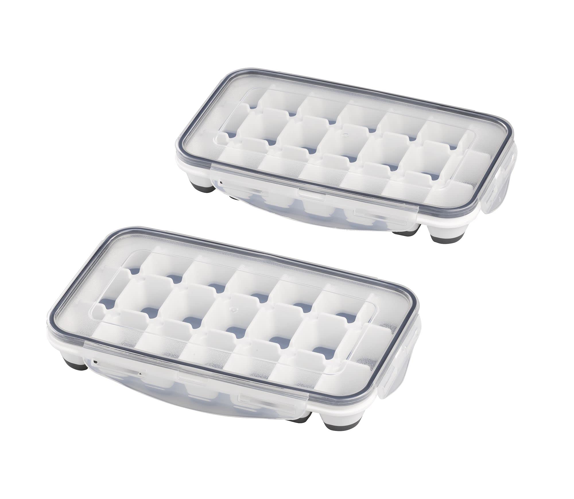 APS Ice Cube Tray with Clear Lid - Holds 21 Ice Cubes - Ice Cube Size 4cm x 2.5cm x 3cm