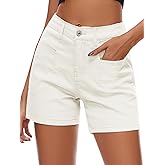 Rasutina Women Stretchy Jean Shorts High Waisted Denim Shorts for Women Chino Cargo Shorts Women's Summer Jorts