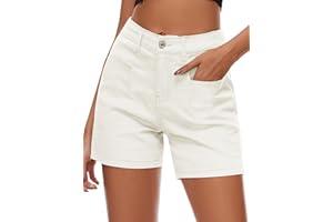 Rasutina Women Stretchy Jean Shorts High Waisted Denim Shorts for Women Chino Cargo Shorts Women's Summer Jorts