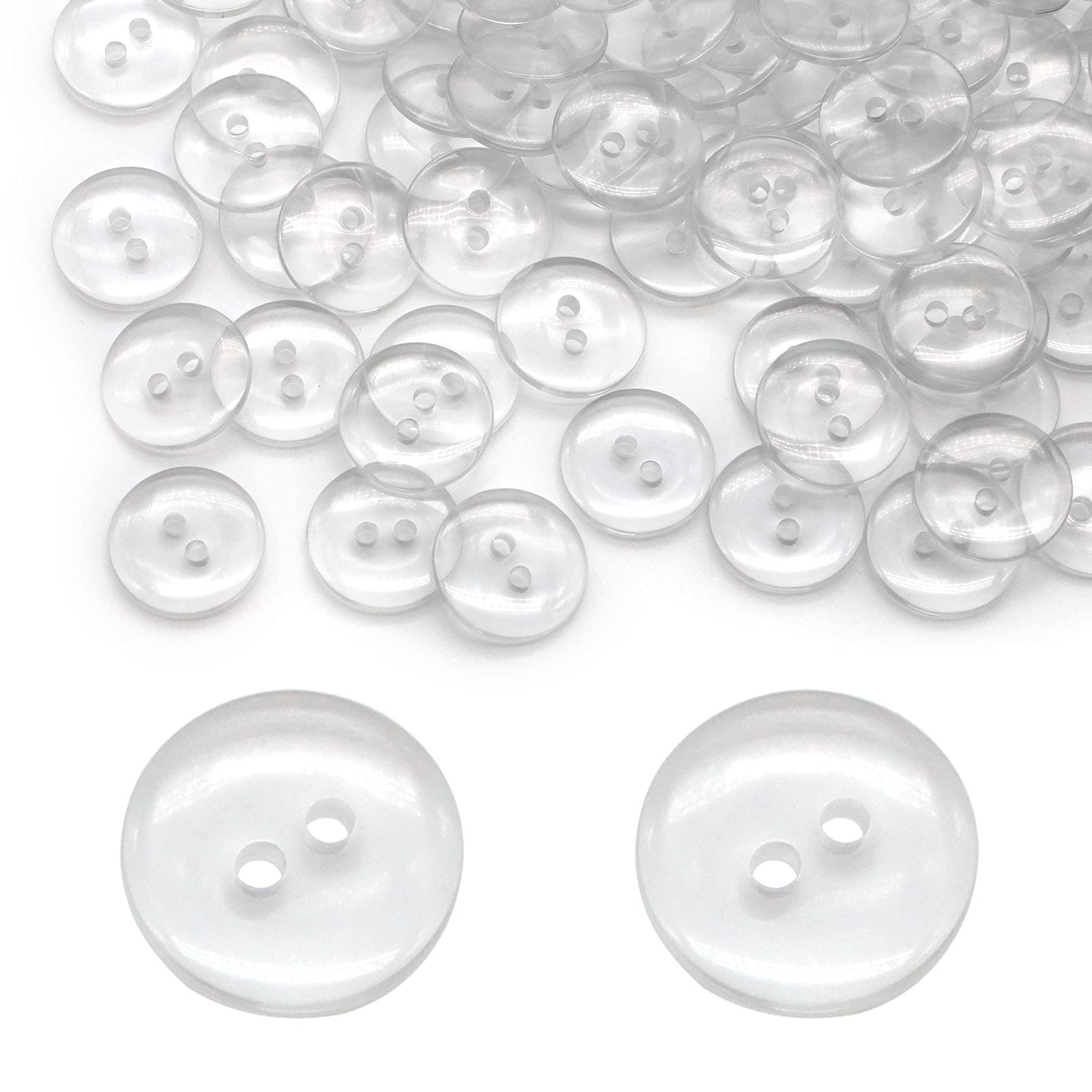 Photo 1 of 1000 Pieces Resin Buttons 2 Holes Sewing Flatback Button Round Craft Buttons for Sewing, Scrapbooking, DIY Project Sewing Buttons (15mm)
