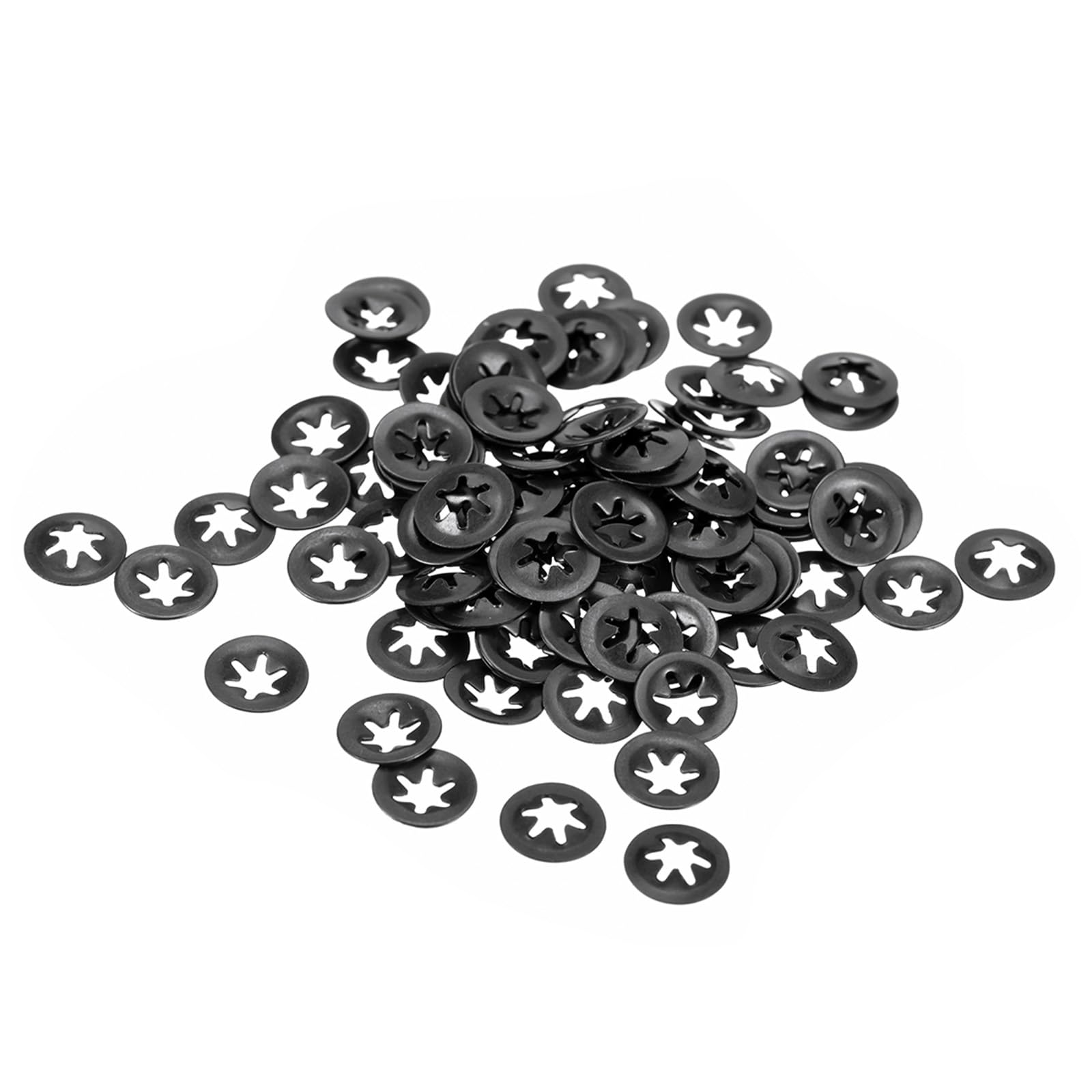 Kozelo 100pcs Internal Tooth Star Washers - [ M3 x 9mm O.D. ] Quick Speed Star Locking Washers Assortment Kit for Machinery Furniture Car Use | 65Mn Black Oxide Finish — image 1