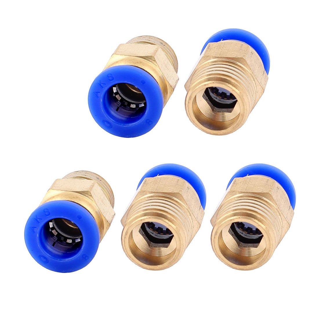 Sourcingmap 5pcs 1/4BSP Male to 8mm OD Quick Joint Air Pneumatic Fitting Connector