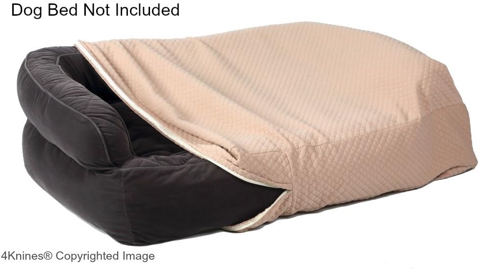 4Knines Luxury Dog Bed Cover, USA Based, Premium Durable Quilted Water-Proof Heavy Duty Material, Large, Tan : Pet Supplies