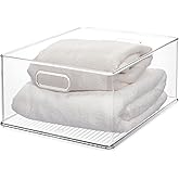 iDesign Stackable Storage Bins - Organize Kitchen, Bathroom, or Office - Clear - Made in USA