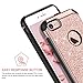 iPhone 8 Case,iPhone 7 Case,BENTOBEN Sparkly Glitter Luxury 2 in 1 Slim Hybrid Hard PC Girls Women Cover with Shiny Leather Shockproof Protective Case for Apple iPhone 8/7(4.7 inch),Rose Gold&Pink