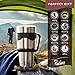Travel Mug 30 Oz. Stainless Steel Tumbler -Removable Handle | Sliding & Regular Lid, 3 Straws & Cleaning Brush | Double Wall Vacuum Insulated Rambler Suitable For Coffee Hot & Cold Drinks By Ziloes