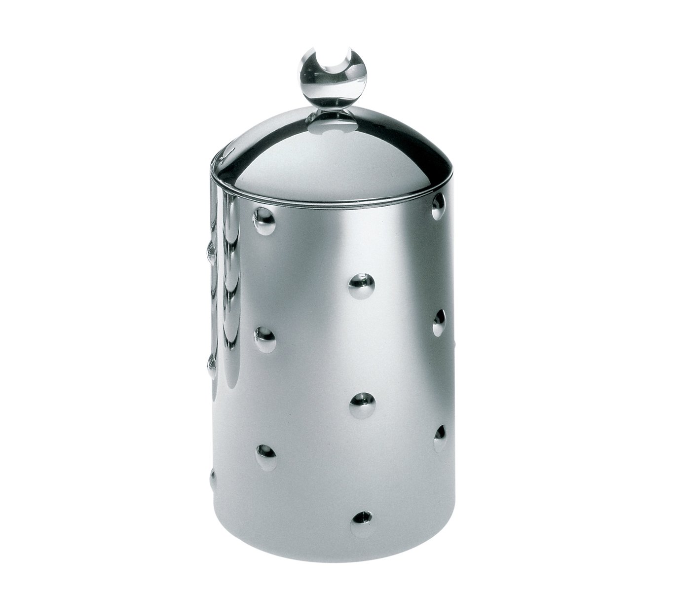 Alessi Kalistò 1 CB01 - Kitchen box in 18/10 Stainless Steel with Knob in Aluminium, 114 cl