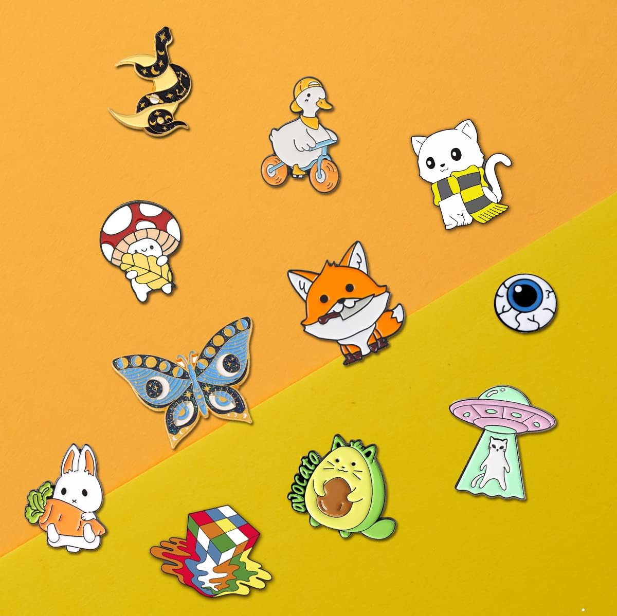 fiintrwa 20/30/50/80 Mixed Enamel Brooch Bulk Set,Lapel Badges, Cartoon Plant Enamel Pin Sets, Funny Button Pins Jewelry for Backpack Cloths Hats Jacket Decoration