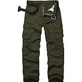 Men's Casual Cargo Tactical Pants, BDU Military Wild Army Combat Ripstop Work Pants with 10 Pockets #3316-Army Green-34