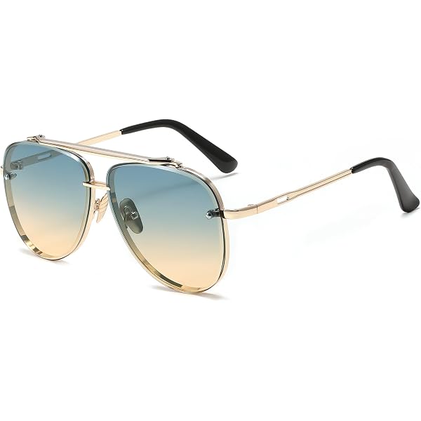 FRENCH CONNECTION Vegan Leather Aviator Sunglasses Amazon.com: French Connection Oxsana Rounded Aviator  main image 4