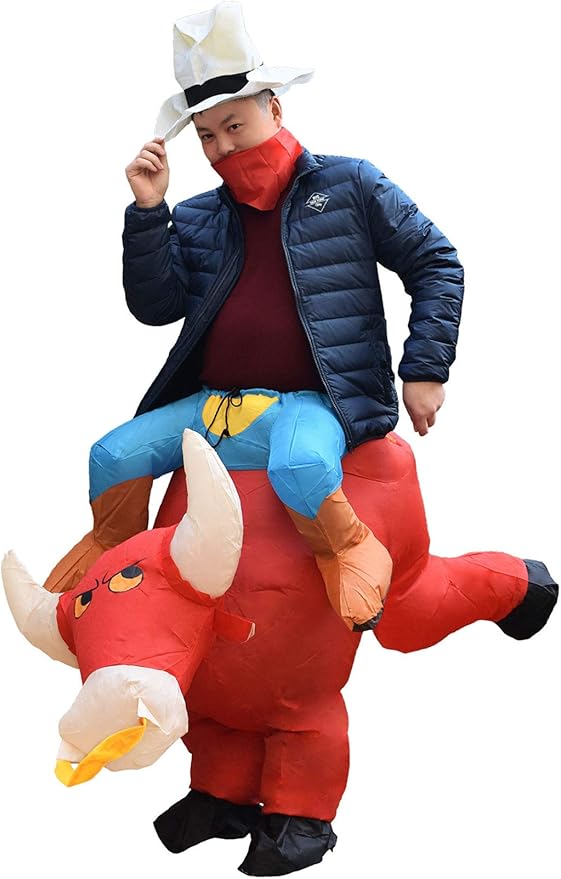 JYZCOS Inflatable Bull Rider Costume for Adults Men Women