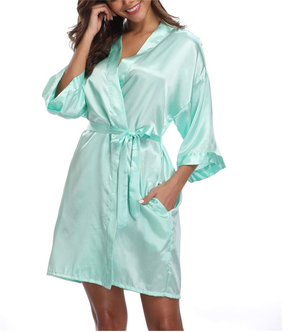 MissNina Women's Satin Kimono Robes Bridesmaid