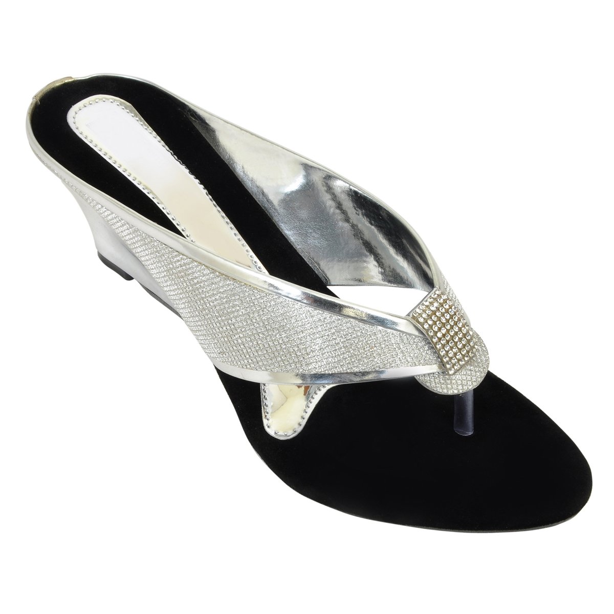 altek stylish funky silver wedges for women (foot_1362_silver_p225)