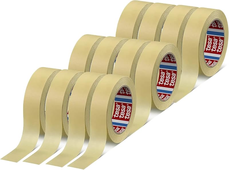 tesa 4323 Indoor Masking Tape 50 m x 25 mm 12 Rolls 3 Day Removal