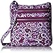 Vera Bradley Women's Cotton Triple Zip Hipster Crossbody Purse, Lilac Paisley, One Size