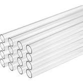 Dracaena.io 16-Pack PETG Hard Tubing 14mm OD 10mm ID, 430mm, Transparent | stronger than acrylic, better impact resistance &middot; non-toxic, environmentally friendly &middot; straight-line tubing for clean runs
