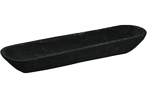 Creative Co-Op Decorative Paulownia Wood Bowl, Black