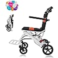 Portable Folding Wheelchair, Travel Wheelchair with handbrake, Ultra-Light Wheelchair for The Elderly and Children (with Bag)