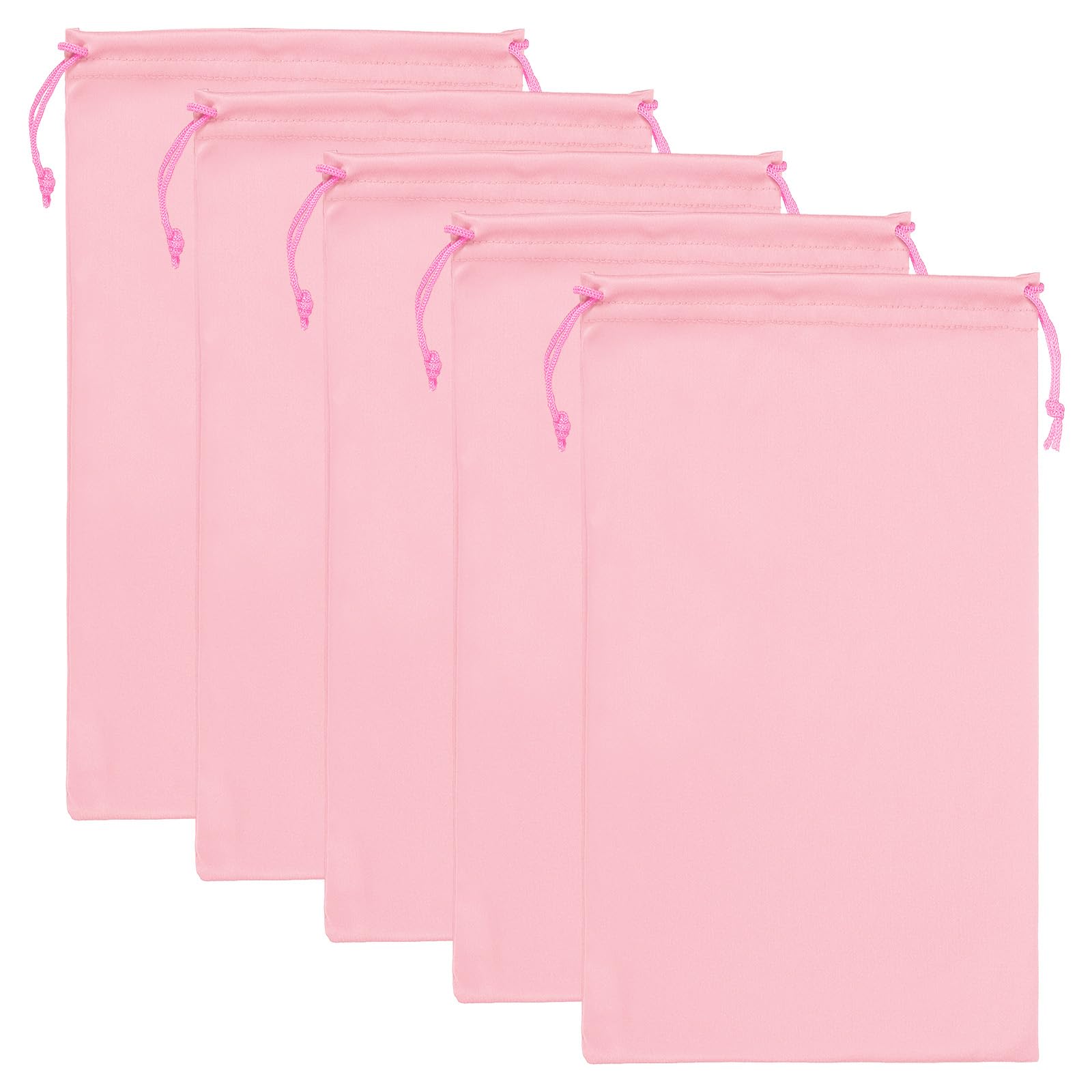 PATIKIL Ski Goggle Bag 5.9 x 9.8 Inch, 5 Pcs Microfiber Snow Goggles Protective Sunglass Bag Pouch Foldable Adjustable Drawstring Bag for Camera Lenses Sunglasses Eyeglasses, Pink