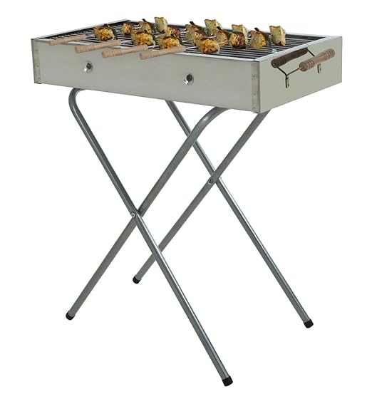 Fabrilla Charcoal Barbeque Grill Set (Silver)