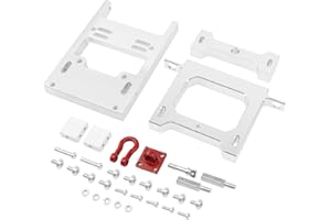 Vgoohobby Metal Steering Servo Mount Fixed Bracket & Rear Bumper Trailer Hook Compatible with WPL B1 B14 B16 B24 B36 1/16 RC Car Upgrade Parts