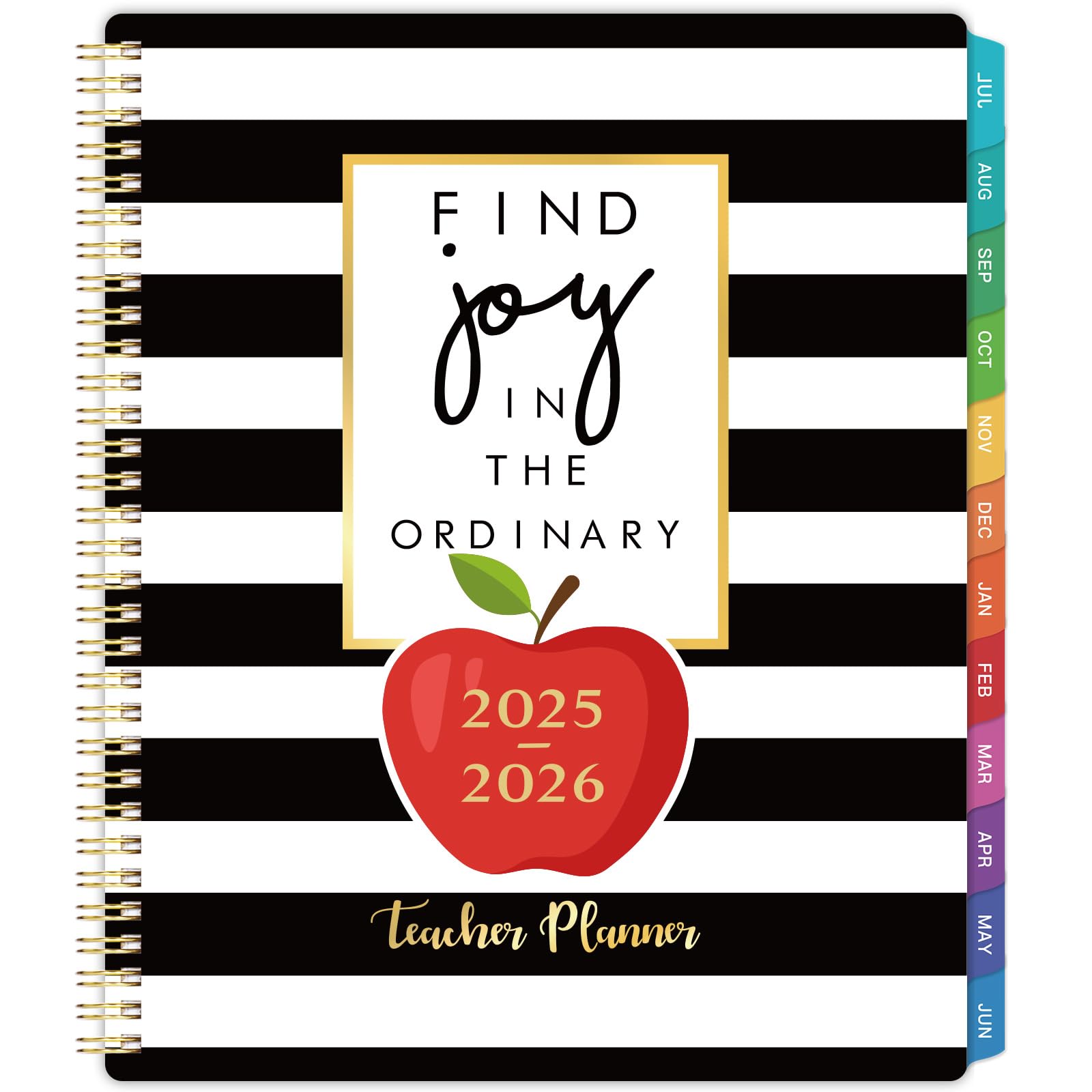Photo 1 of Teacher Planner 2025-2026 - Weekly & Monthly Lesson Plan Book, July 2025 - June 2026, 8" x 10", Academic Planner with Twin-Wire Binding for Teachers - Classic Black