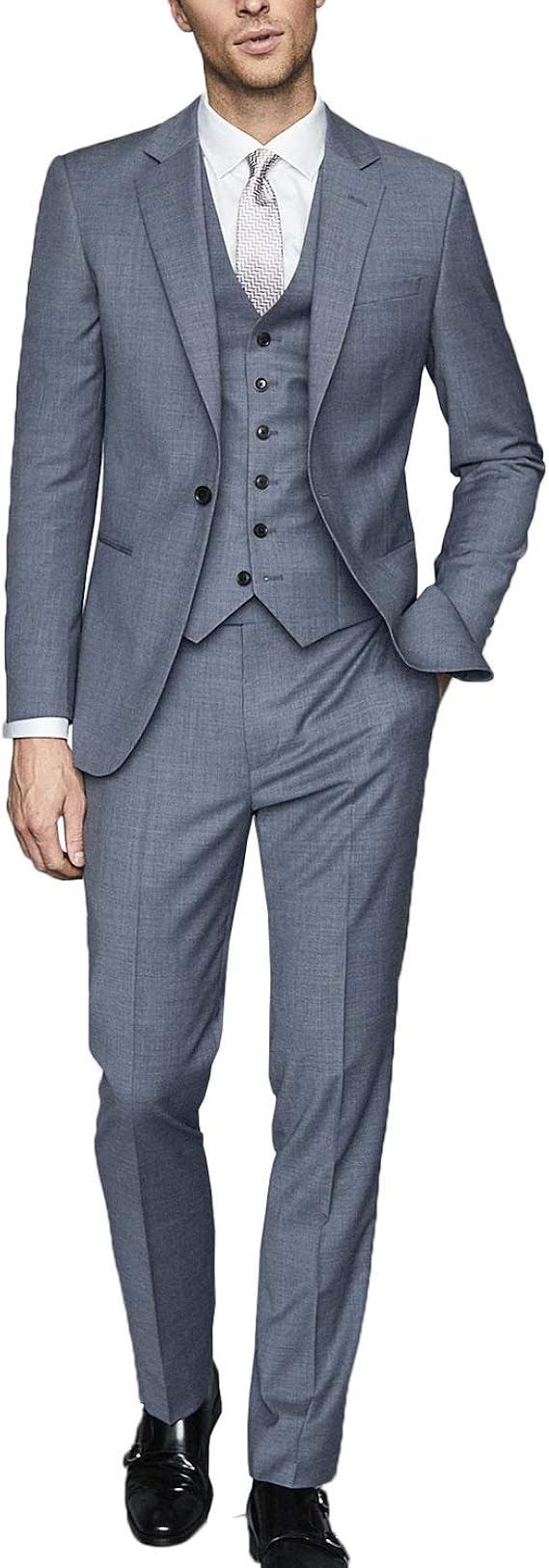 Amazon Co Jp メンズスーツ 3ピース 大きいサイズ ビジネス 一つボタン スリム オシャレ 通勤 結婚式 礼服 就職スーツ 服 ファッション小物
