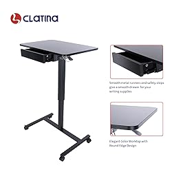 CLATINA Mobile Laptop Standing Desk, Height