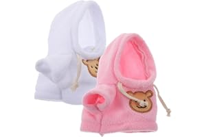 Toyvian 2pcs Small Plush Bear Doll Costume Stuffed Animal Outfit Girl Boy Plush Doll Hooded Sweater Clothes Cute Stuffed Animal Outfit Clothing for 6-8 Inch Stuffed Bears