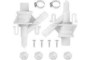 Puxyblue 2 Pack 𝙐𝙥𝙜𝙧𝙖𝙙𝙚 385311641 RV Toilet Water Valve Kit for Do-metic and Sealand 300 310 320 Series Pedal Flush Toilets Camper Trailer RV Toilet Marine Toilet Includes Hose Clamp Fasteners