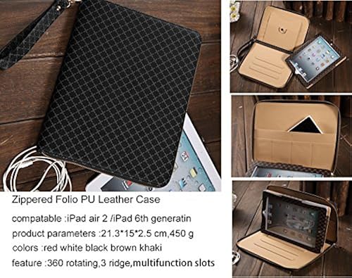 Ipad Air Case,Walle Shop [Zippered][360 Rotating][360 Protection