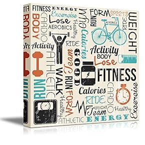 Canvas Prints Wall Art - Fitness Design with Typography | Modern Wall Decor/Home Decoration Stretched Gallery Canvas Wrap Giclee Print. Ready to Hang - 12" x 12"