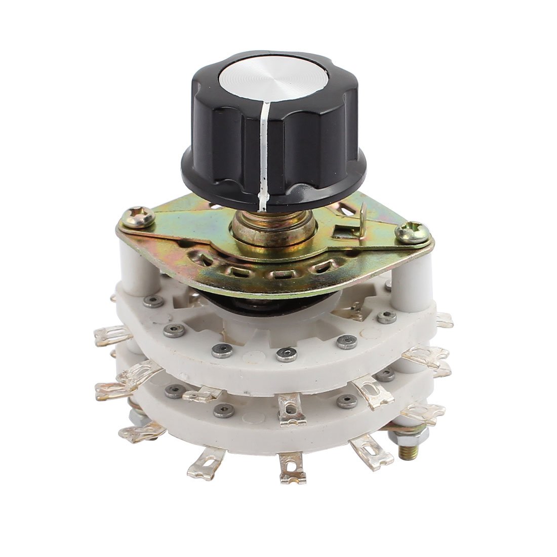Sourcingmap KCT 4 Pole 5 Position Dual Decks Band Channel Rotary Switch Selector w Cap