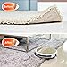Rug Gripper YoYang 8 pcs Black Anti Curling Rug Grippers Non Slip Rug Gripper with Renewable Reusable Gripper Tape Kitchen Bathroom Outdoor Rug Gripper - Keeps Your Rug in Place & Makes Corners Flat