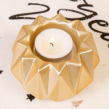 Amazonde Ausgefallene Gold Origami Stil Teelichthalter