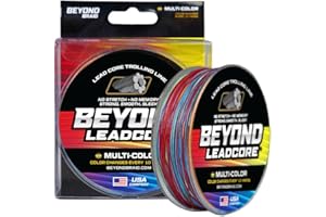 Beyond Braid Lead Core Metered Trolling Braided Line - Sinking Braided Line - Color Change 10 Yards - 8X Strand + Lead Core