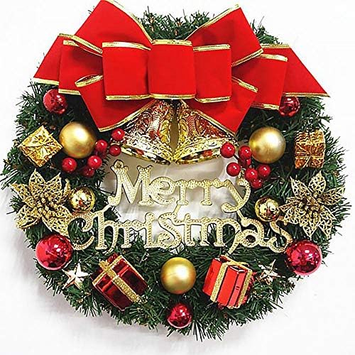 guoxia74534 Christmas Ornaments Wreath Garland, Door Decoration With Light, Thanksgiving/Halloween/Christmas/Festival Decorative Wreath, for Hotel/Mall/Bar