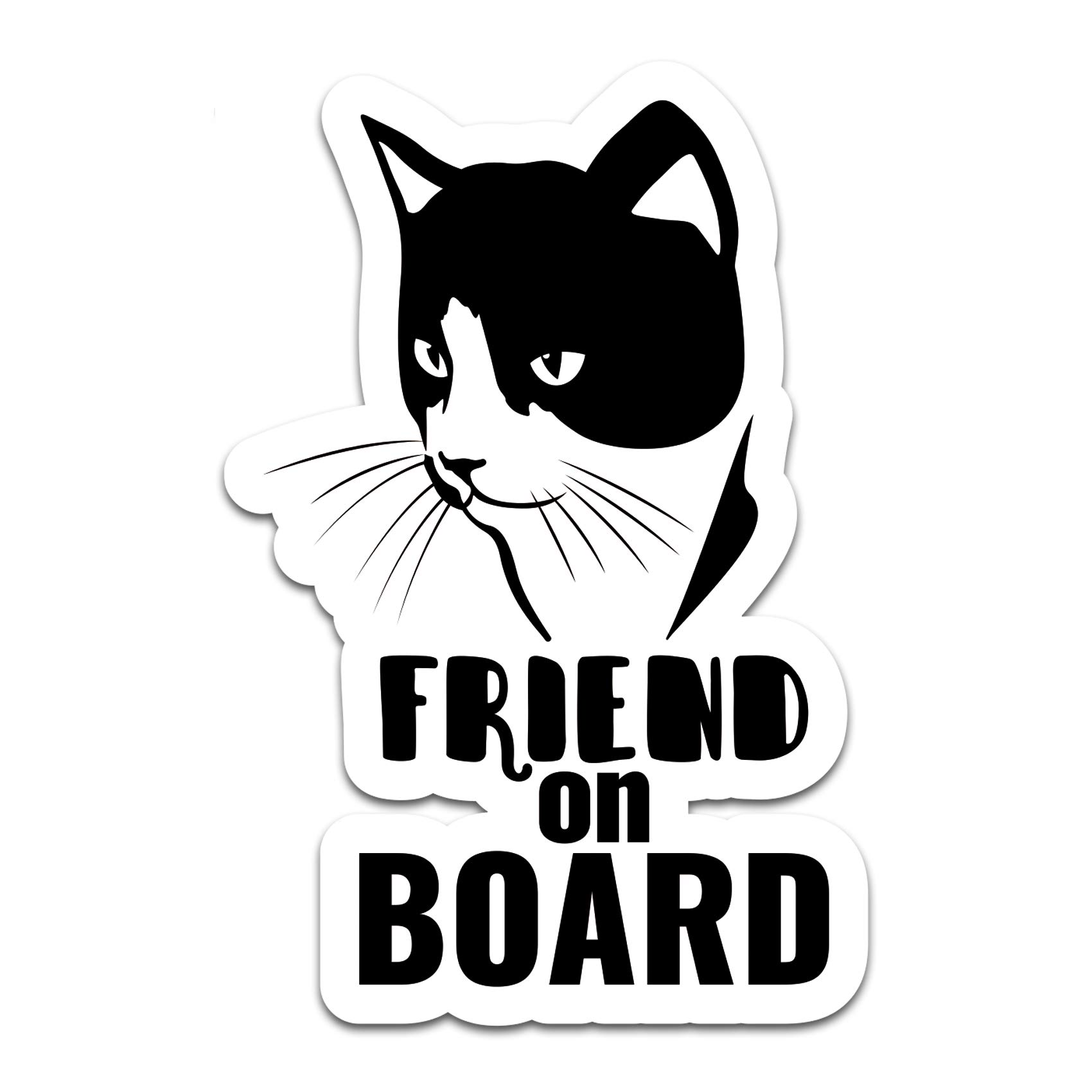 Baby and Friends on Board Sticker Child Dog Cat or Princess Sticker for Vehicles Car Bus Caravan Car Accessory R118 (Cat)